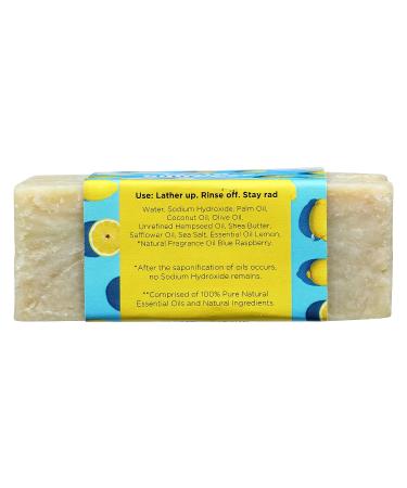 RAD SOAP CO. Lemon & Sea Salt Main Squeeze Soap Bar 6 OZ - Refreshing Citrus Cleanse - Buy Online on GoSupps.com