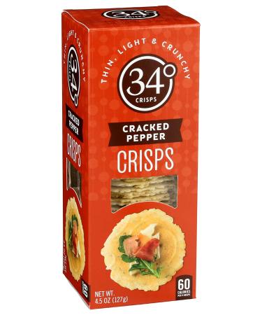 34 Degrees Cracked Pepper Crisps | Thin, Light & Crunchy | Single Pack (4.5oz) - Buy Online on GoSupps.com