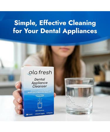 Ola Fresh Retainer Cleaner Powder Solution for Denture Aligner Nightguard Mouthguard & Retainer Mint Essence Flavor 12 Packets (3 Month Supply) 3 Month Supply - Buy Online on GoSupps.com