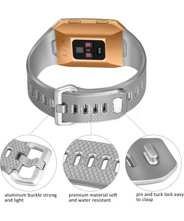 6 Pack Sport Bands Compatible with Fitbit Ionic - Replacement Soft Silicone Wristbands for Men and Women - Rose Gold, Silver, Gold, Black, Gray, Slate - Large - Buy Online on GoSupps.com