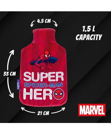Marvel Spiderman Hot Water Bottle - 2L with Soft Removable Cover | Kids' Bed Warmer & Thermotherapy Solution - Buy Online on GoSupps.com