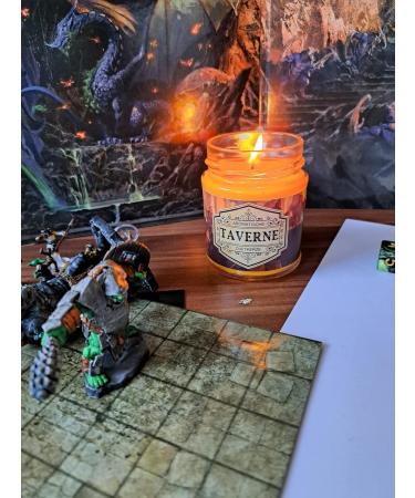 Handmade Tavern Scented Candle with Hidden D20 Dice - 240ml 40 Hours Burn Time | Unique Role Play Accessory | Crafted in Germany - Buy Online on GoSupps.com