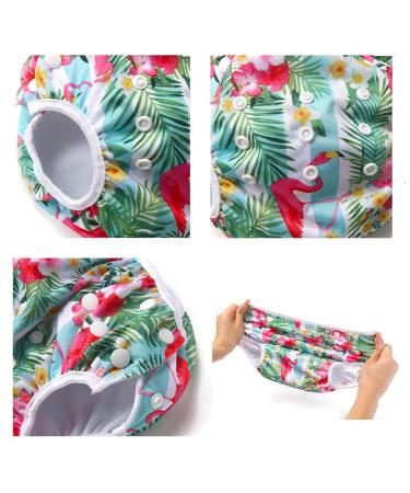 Mixidon Reusable Swimming Diaper for Babies | Adjustable Flamingo & Mermaid Swim Trunks | 0-3 Years - Buy Online on GoSupps.com