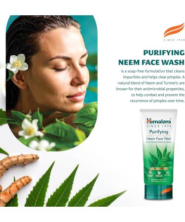 The Himalaya Drug Company Himalaya Purifying Neem Face Wash with Neem & Turmeric For Normal to Oily Skin Formulated with 100 Herbal Ingredients 150ml Pack of 2 - Buy Online on GoSupps.com
