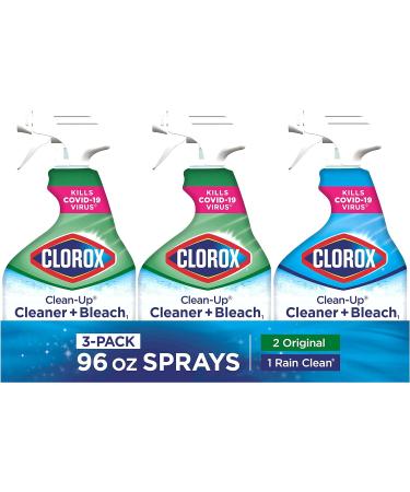 Clorox Clean-Up Cleaner + Bleach Value Pack 3 Disinfectant Sprays | Kitchen & Bathroom Cleaning | Rain Clean & Original Scent - 32 Ounces (Pack of 3) - Buy Online on GoSupps.com
