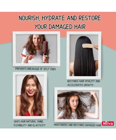 Milva Caffeine Hair Mask for Dry Damaged Hair | Anti Hair Loss Treatment for Women | Nourish Hydrate & Repair Exhausted Hair | Peach + Almond Oil | Control the Frizz & Accelerate Hair Growth | 250 ML - Buy Online on GoSupps.com