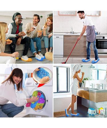 Microfiber Mop Slippers - 10 Pack, Washable & Reusable, Multicolored - Perfect for Sweeping & Polishing Floors in House, Office, Bathroom & Kitchen - Men & Women - Buy Online on GoSupps.com