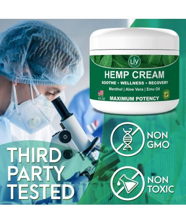 Fast Acting Natural Hemp Cream for Joints, Muscles, Back, Knees & Neck - 4 oz - Made in USA - Buy Online on GoSupps.com