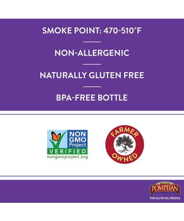 Pompeian 100% Grapeseed Oil - 68 FL OZ for High-Heat Cooking & Baking - Buy Online on GoSupps.com