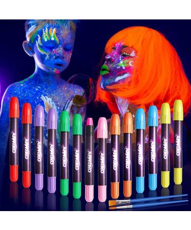 Creamify Bodypainting Colors 14 pieces neon UV children's make set make -up pencils for children UV Glow in the Dark make -up pencils washable face paint facial glitter festival for neon party 1 - Buy Online on GoSupps.com