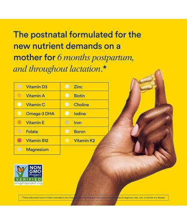 Ritual Postpartum Essentials Multivitamin - Postnatal Vitamin with Omega-3 DHA & Choline for Lactation Support | Vitamin A, C, D3, Zinc, B12, Iodine, Biotin | Mint Essenced - Buy Online on GoSupps.com