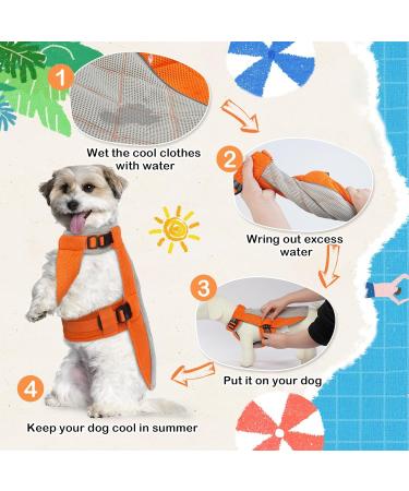 Hjumarayan Cool Vest for Dogs - Breathable Summer Cooling Coat with D-Rings | Perfect Dog Cooling Vest for Hot Days - Orange - Buy Online on GoSupps.com