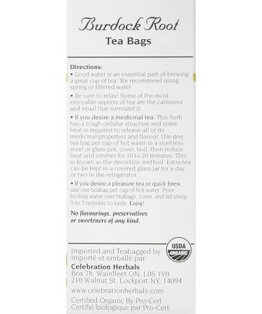 Celebration Herbals Burdock Root Tea Bags - 24 Count - Buy Online on GoSupps.com