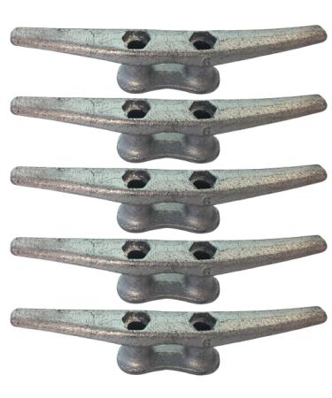 ZUJARA 6 inch Dock Cleats 5-Pack Galvanized Iron Boat Cleat for Marine or Decorative Applications