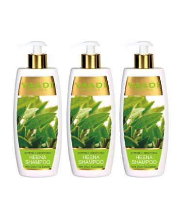 Vaadi Herbals Heena Shampoo with Green Tea Extracts | Paraben & Sulfate Free | Natural Hair Care | 3 Pack (11.8 oz each) - Ideal for All Hair Types - Buy Online on GoSupps.com