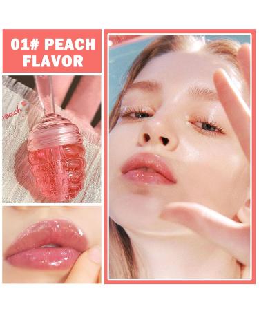Hydrating Peach Lip Oil - Plumping Gloss Long Lasting Nourishing Care Non-Sticky Lip Glow - Perfect Gift for Women - Buy Online on GoSupps.com