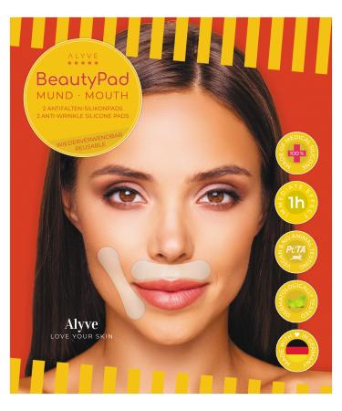 Alyve Beautypad Mund (2 pcs.) - Premium anti -fold pads made of med.Silicone against upper lip and nasolabial folds smoother skin after 1h reduce new wrinkles often reusable