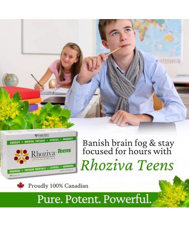 Nanton Nutraceuticals Rhoziva Teens Brain Supplement For Memory & Concentration Support | Natural Stress Relief | Rhodiola Rosea Bacopa + Vitamins | Vegetarian & Gluten Free | 80mg | 60 Count - Buy Online on GoSupps.com