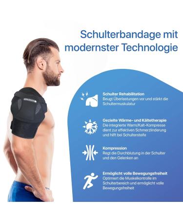 Sports Laboratory Shoulder Bandage - Adjustable Cold & Warm Compress for Shoulder Pain Relief Rotator Cuff Support - Unisex Medium (63-89cm) - Buy Online on GoSupps.com
