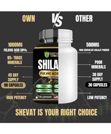 90 Shilajit Capsules for Men & Women 22000mg with 50% shilajit Fulvic acid organic Himalayan Natural Shilajit for Men Pure Shilajit Extract 85+Trace Mineral Supplements for Women Energy Boost-USA Made - Buy Online on GoSupps.com