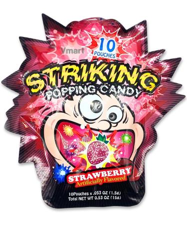 Striking Popping Candy Strip Strawberry Flavour 15g (Pack of 6) - Buy Online on GoSupps.com