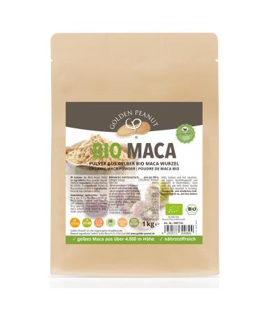 Golden Peanut Maca powder 1 kg Bio Maca from Peru bottled in Germany raw food without additives lepidium meyenii yellow macaw root - Buy Online on GoSupps.com