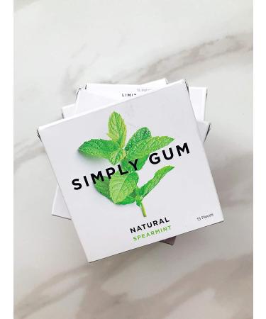 Simply Gum Natural Chewing Gum - Spearmint, 15 Count Pack | Organic, Vegan, Sugar-Free - Buy Online on GoSupps.com
