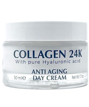 Delfanti-Milano   COLLAGEN 24K   Anti-Aging Day Cream   Face and Neck Moisturizer with pure Hyaluronic Acid   Made in Italy.