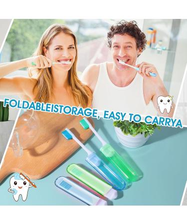 Sibba Manual Toothbrush Set - 4 Soft Bristle Portable Camping Toothbrushes with Case | Travel Oral Care | Foldable & Individually Wrapped - Buy Online on GoSupps.com