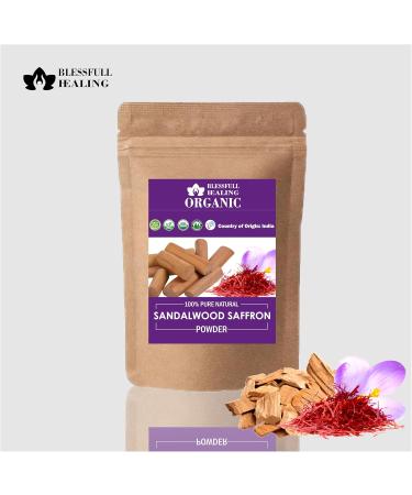 Blessfull Healing Organic 100% Pure Natural Sandalwood Saffron Powder | 100 Gram / 3.52 oz Pack Of 2 - Buy Online on GoSupps.com