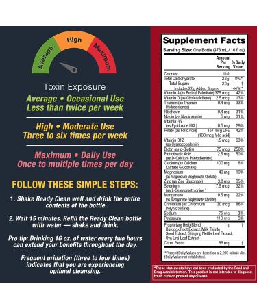 Detoxify Ready Clean Herbal Cleanse Tropical 16oz with Milk Thistle & Burdock Root Extract - 1 Servings - Buy Online on GoSupps.com