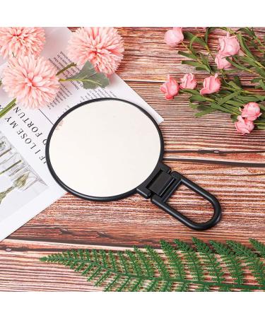 Aestivate Makeup Hand Mirror - Travel Handheld Mirror Double-Sided, 360 Adjustable - Round Black - Buy Online on GoSupps.com