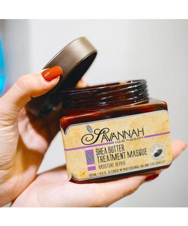 Savannah Hair Therapy Bundle - Shea Butter Treatment Oil & Hair Mask Set for Dry Damaged Hair - Natural Keratin Treatment - Vitamin B6 Infused - Sodium Chloride Free - 1.69 oz + 16.9 oz - Buy Online on GoSupps.com