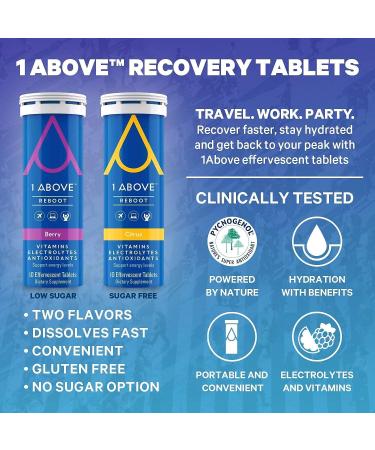 1Above Variety Bundle Anti Jet Lag Energy & Immunity Effervescent Drink Tablets - Citrus & Berry 10ct Each - Buy Online on GoSupps.com