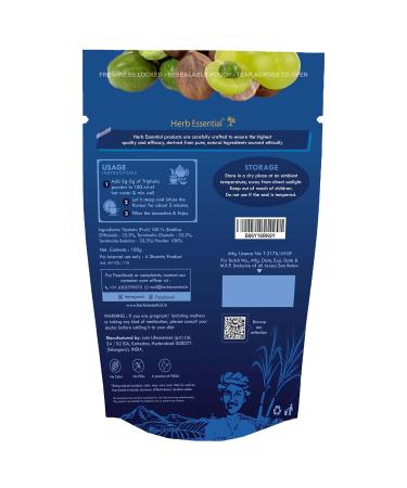 Herb Essential Organic Triphala Powder 7.05 Ounce (Amla + Haritaki + Bibhitaki) India Origin No Added Preservatives Vegan Herbal Supplement for Daily Use - Buy Online on GoSupps.com