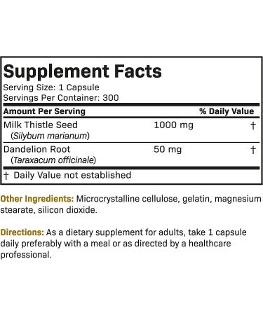 Futurebiotics Milk Thistle 1000mg Liver Health Support - 300 Capsules - Buy Online on GoSupps.com