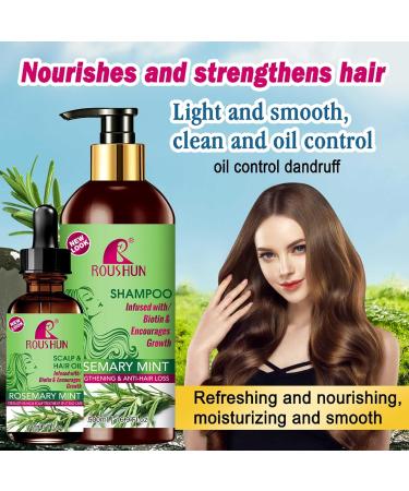 Rosemary Mint Hair Shampoo & Serum Set | All Hair Types | Nourishing Rosemary Oil for Men & Women - Buy Online on GoSupps.com