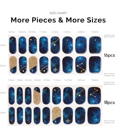 NAILOG Semi Cured Gel Nail Strips 34 pcs Salon-Quality Gel Nail Stickers Long Lasting Nail Wraps for Women with Soft Gel Finish Zodiac - Buy Online on GoSupps.com