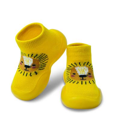 Dookeh Baby Shoes Boys Girls First Walking Shoes Soft Sole Sneakers Toddler Infant Babygirl Sock Shoes 6-9 Months A3 Yellow