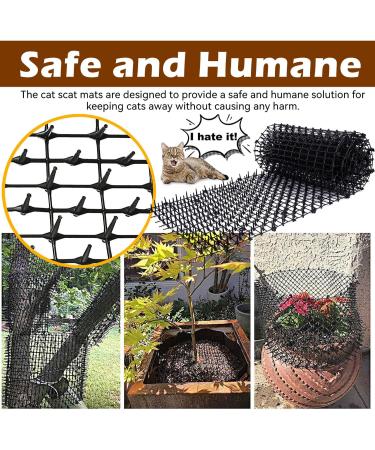 Cat Scat Spike Mat - ELEFOCUS 6.5ft Pet Deterrent Spikes Scat Mat with Garden Staples & Zip Ties for Garden Fence Indoor Furniture 78"x11" Black  - Buy Online on GoSupps.com