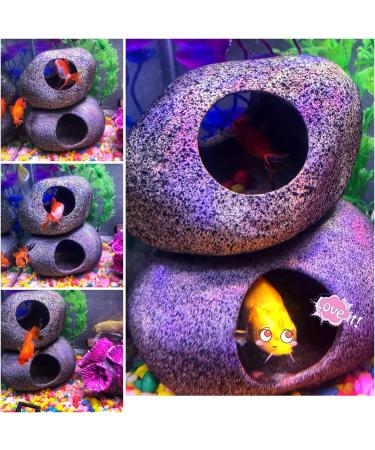 Stackable Aquarium Rock Caves - Ideal Hideaway for Shrimp, Cichlid, and Territorial Fish - Natural Decor for Breeding and Spawning (2 Pieces) - Buy Online on GoSupps.com