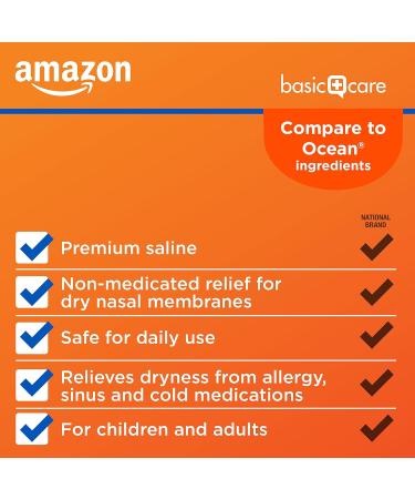 Amazon Basic Care Premium Saline Nasal Moisturizing Spray, Non-Medicated Relief for Dry, Irritated Nose, 3 fl oz (Pack of 1) - Buy Online on GoSupps.com