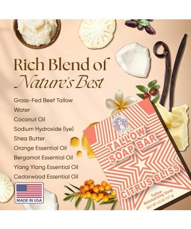 Eat My Face 2 Beef Tallow Sunscreens SPF 30 & 2 Beef Tallow Soaps Bundle Organic Sunscreen for Face with Non Nano Zinc Oxide Citrus Bergamot Soap Bar Moisturizing Handmade Tallow Soap - Buy Online on GoSupps.com