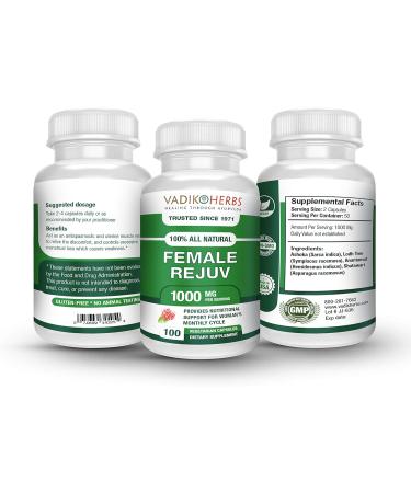 Female Rejuv by Vadik Herbs - Herbal PMS Relief Supplement | Support Menstrual Cramps & Balance Hormones Naturally | 1 oz Pack - Buy Online on GoSupps.com