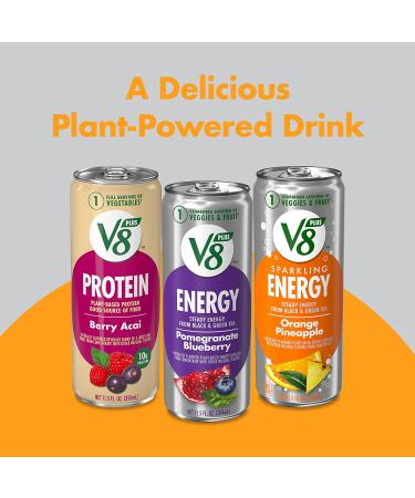 V8 +Energy  Healthy Energy Drink  Natural Energy From Tea  Peach Mango  8 Fl Oz  12 Count Peach Mango 8 Fl Oz (Pack of 12) - Buy Online on GoSupps.com
