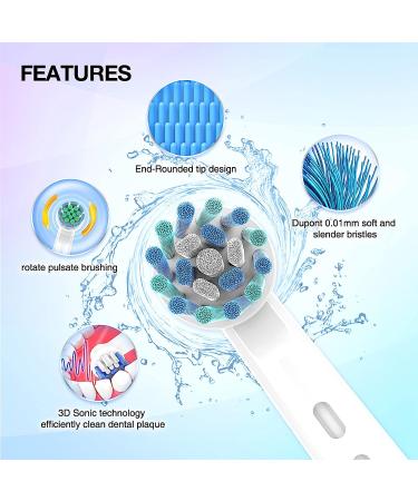 10 Pack Compatible Replacement Toothbrush Heads for Oral B Braun Electric Toothbrush - Professional Precision Brush Heads for Oral B 7000/Pro 1000/9600/5000/3000/8000 - Buy Online on GoSupps.com