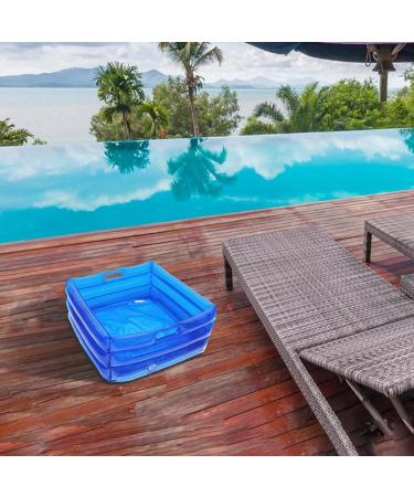 Foldable Foot Bath For Swimming Pool - Foldable Basin Adjustable Blue Foot Bath | Multifunctional Inflatable Foot Bath Foldable Foot Bath For Home Spa Portable Patio Washbasin  - Buy Online on GoSupps.com