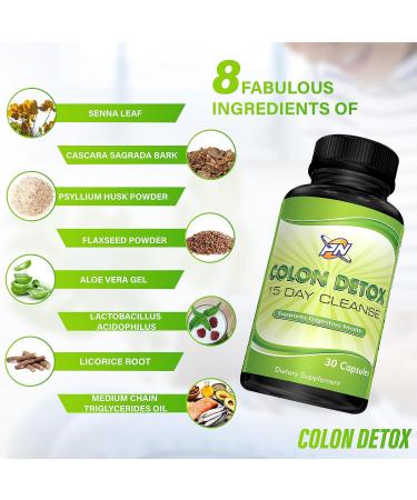 Planet Nutrients Colon Detox Capsules - 15 Day Cleanse for Digestive Health - Non-GMO - 30 Capsules - Buy Online on GoSupps.com