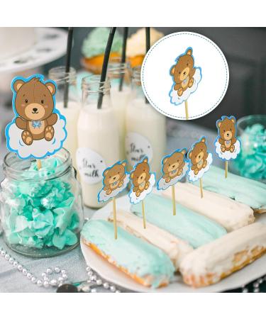 60 Pieces Teddy Bear Cupcake Cake Toppers Teddy Bear Themed Baby Shower Decorations Bear Cake Picks for Gender Reveal Baby Shower Party Decorations - Buy Online on GoSupps.com