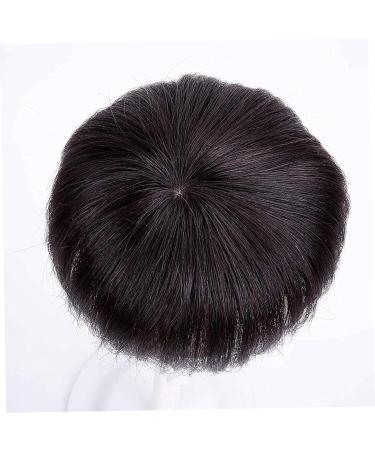 Short Brown Wigs Human Hair Topper Thinning Hair Topper Clip in Hairpieces 20cm Dark Brown Hair Extensions for Women - Buy Online on GoSupps.com